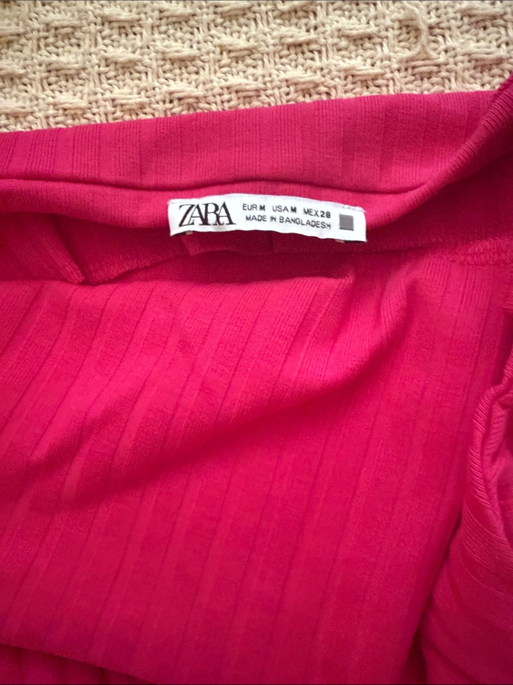 Three Zara Fuchsia, Black & White Ribbed Midi Slip Dresses. - Picture 6 of 8